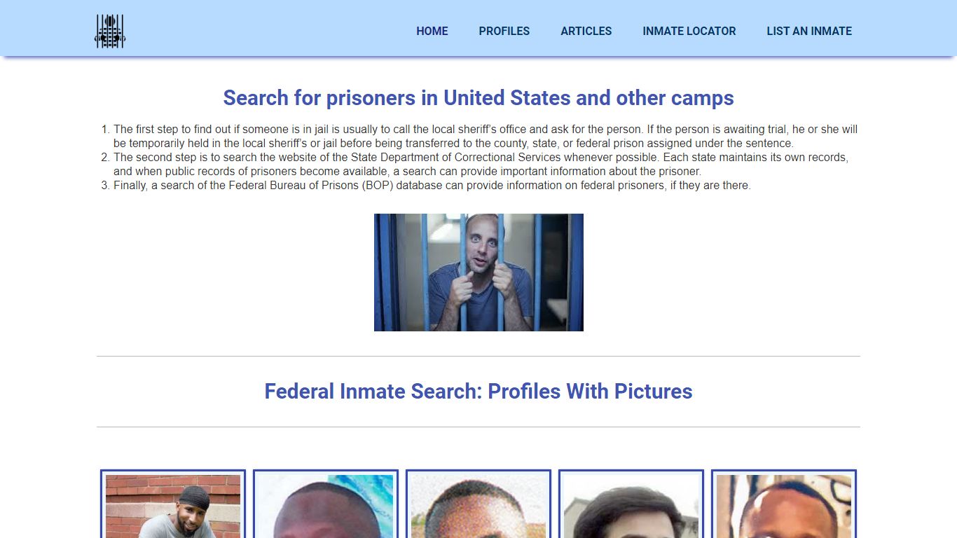 Inmate Search USA : Free Nationwide Inmate Locator With Pictures